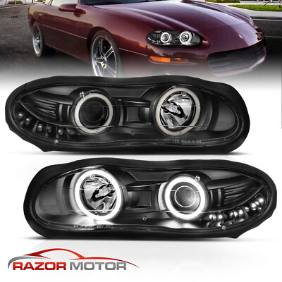 1998 1999 2000 2001 2002 For Chevy Camaro LED Projector Headlights Pair