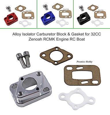 ハルモニアローキングホース② Alloy Isolator Carburetor Block & Gasket for 32CC Zenoah RCMK