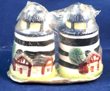 Alco Industries Lighthouse Salt and Pepper Shakers Ceramic Vintage unopened