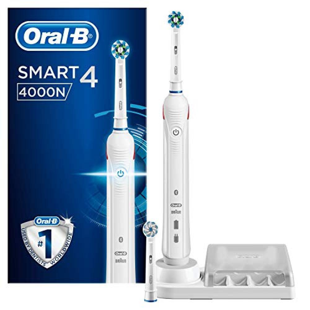 Oral-B Smart 4 4000N Crossaction Spazzolino Elettrico Ricaricabile, 1 Manico Bia