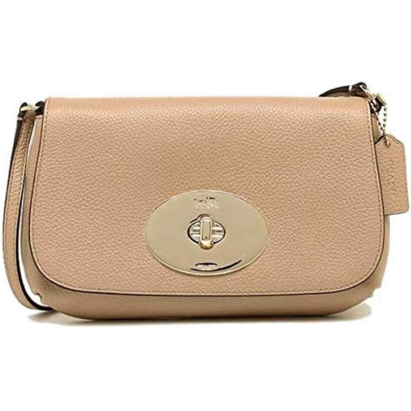 COACH Liv Crossbody Bag Tan Pebbled Leather EUC Gem