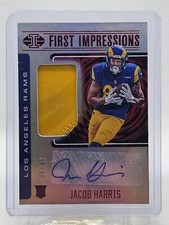 2021 Panini Illusions Football Jacob Harris First Impressions Jersey Auto /99 RC