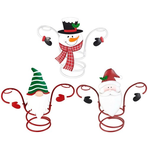 Portavasos para botellas de vino de Navidad Santa Claus estante de hierro decoración del hogar de Navidad EE. UU. - Imagen 3 de 9