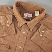 Vintage Prentiss Outdoors Flannel Chamois Shirt Mens L Brown Cotton
