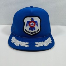 Vintage USAF Thunderbirds Hat Blue Trucker Designer Award Snapback Mesh Cap