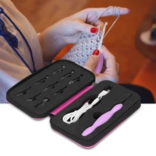 9 in1 USB Rehargeable Light Up Crochet Hooks Needles Hand Weave Sewing Tools Set