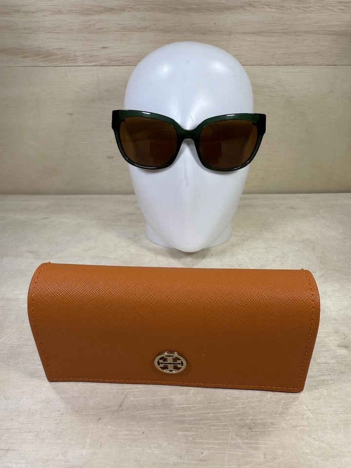 Gafas de sol Tory Burch TY7110 1679/73 57 mm lentes verdes/ámbar con estuche raras Foto 3 de 4