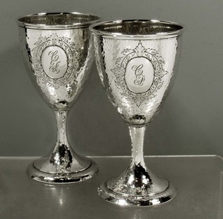 Baltimore Silversmiths Sterling Goblets c1905 HAND HAMMERED