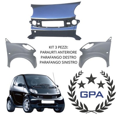 KIT 3 PEZZI PARAURTI ANTERIORE E PARAFANGO DX+SX PER SMART 2002 2003