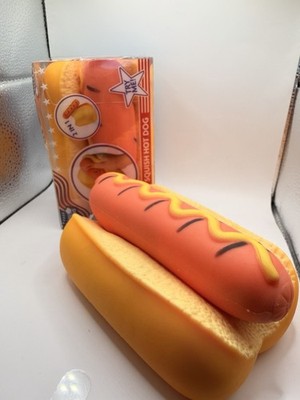 Sunny Days Foam Squeeze Ball 2-in-1 Hot Dog & Bun Stress Reliever, 7 in