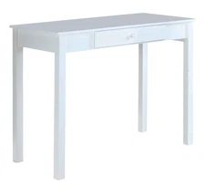 Kings Brand White Finish Wood Home Office Secretary Writing Desk  ~New~