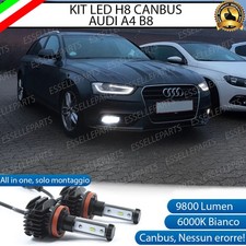 KIT FULL LED LAMPADE H8 6000K BIANCO 9800 LUMEN FENDINEBBIA AUDI A4 B8 RESTYLING