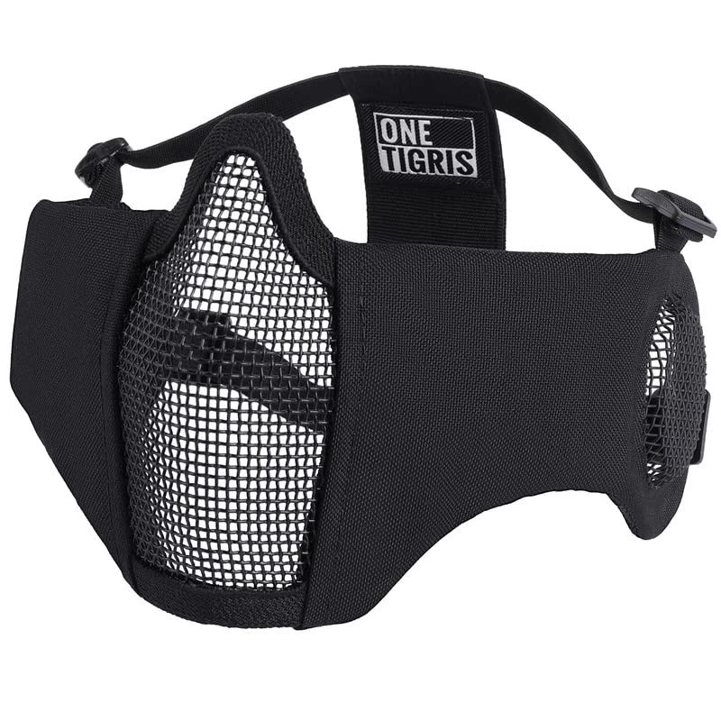6" Foldable Half Face Mesh Mask with Ear Protection, Tactical Lower Face Prot... - Image 2 of 4