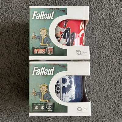 Fallout 2x Porcelain Mugs BRAND NEW Nuka Cola Girl & Brotherhood Of Steel 2016