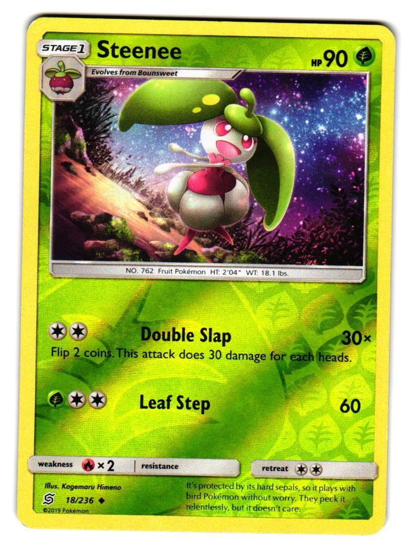 Steenee 18/236 Uncommon Unified Minds Pokemon Reverse Holo Lightly Played