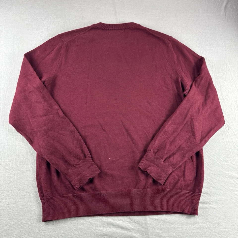 Merona Pima Cotton Sweatshirt Mens L Red Crewneck Sweater Grandpa Money Coastal - Image 2 of 4