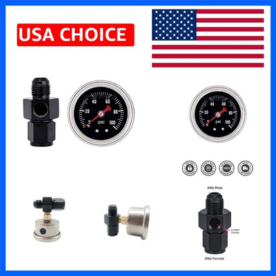 #ad Fuel Pressure Gauge with 6AN Fuel Pressure Take Off Fitting 0 100Psi 1 1 2quot;... $25.37