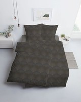 Estella Mako Jersey BettwäSche 155X220 Asra Anthrazit Braun FäCher 6934-920