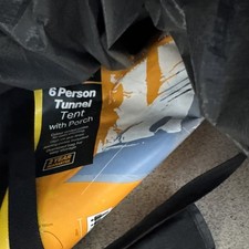 Halfords 6 Person Tunnel Tent with porch 2 rooms Large Family Tent & Carry case