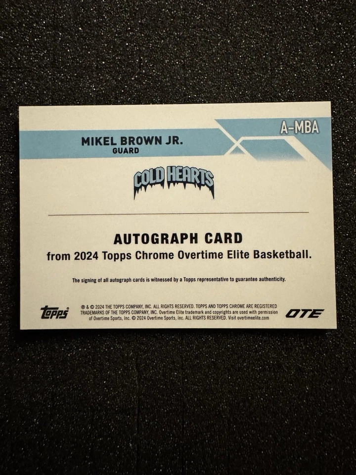 MIKEL BROWN JR 2024 Topps Chrome Overtime Elite TEAL AQUA AUTO REFRACTOR #62/99 - Image 2 of 2