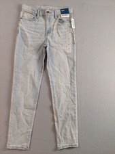 Old Navy Girls Jean 14 Blue Denim Tapered Light Wash Stretch Mid Rise Casual