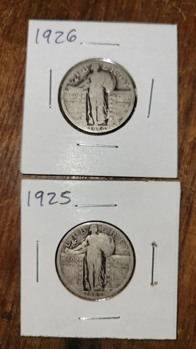 *LOT OF 2* Standing Liberty Quarters 1925 & 1926 90% Silver 25C CIRCULATED P