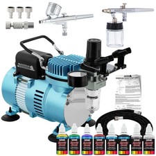 Master Airbrush Cool Runner II Dual Fan Air Compressor Airbrushing System Kit wi