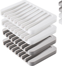 4PCS Self-Draining Silicone Bar Soap Dish and Holders for Shower  Easy Clean, C