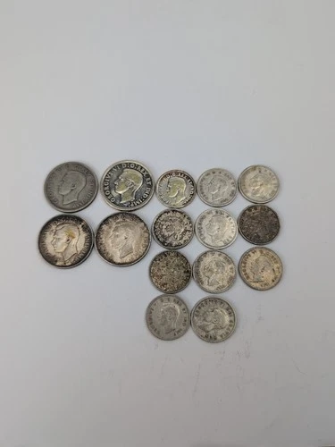 Lot of 15 Canada Silver Dimes $2.10 Face Value 80% Silver Coins Canadian