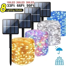 100/200/300 LED Solar String Fairy Lights Garden Outdoor Party Xmas Decor Lamp
