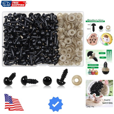 #ad #ad 150pcs 8mm Black Plastic Safety Eyes Crafts Safety Eyes with 150pcs Washers f... $18.39