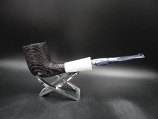 TURKIEWICZ BLACK OAK MORTAR HAND MADE BROWN & WHITE BILLIARD PIPE      TOO