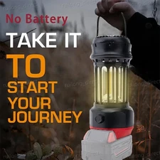 For Milwaukee 18V Battery Portable Camping Lantern Lamp LED Work Light With Fan