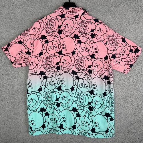 Nintendo Kirby Videospiel Shirt Herren XL Button Up All Over Print Kurzarm - Bild 2 von 7