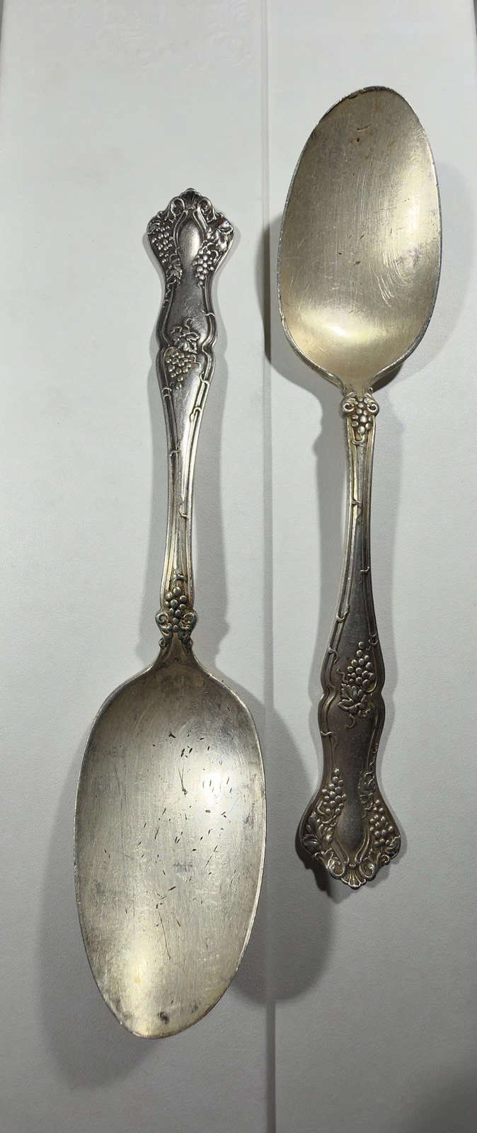 Antique 1847 Rogers Bros Silverplate Spoons Set of 2 Vintage Serving Flatware