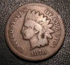 OLD US COINS 1878  INDIAN HEAD CENT PENNY