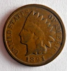 1891 UNITED STATES PENNY - INDIAN HEAD - RARE DATE - Great Coin - Lot #Y18