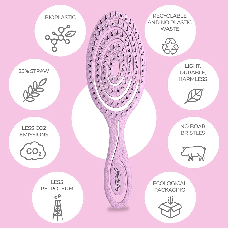 Organic Detangling Hair Brush for Women, Men & Children - Does Not Pull on Hair  - Image 4 of 4