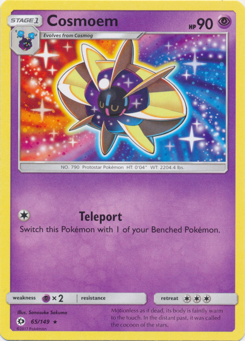 x4 Cosmoem - 65/149 - Rare Pokemon SM1 Sun & Moon Base M/NM English