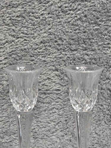 Coppia di candelabri Gorham Lady Anne 8" cristallo pieno piombo - Foto 3 di 14