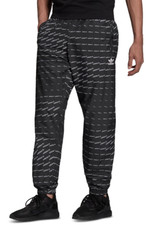 Adidas Originals Men's Black Regular Fit Monogram Logo Track Pants H13484 NWT