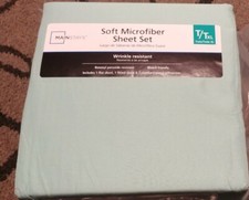 Mainstays SHEET SET TWIN/TWIN XL TEAL CLOUD 1 FITTED, 1 FLAT 1 PILLOW CASE NEW