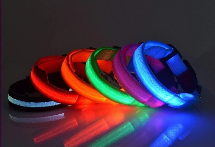 Hundehalsband Leuchthalsband Hund LED USB Aufladbar Akku Halsband Gr. S M L XL ' - Bild 2 von 4