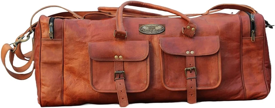Damen Leder Groß Vintage Duffle Reise Wochenende Reisetasche 76.2cmX27.9cmX11 " - Bild 4 von 4