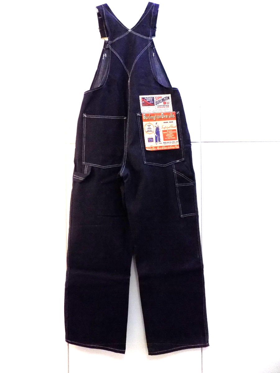 Vintage 1930s WWll BURLINGTON 9oz Overalls 34-32 UNION MADE