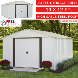 New Steel Storage Shed 10 x 12 ft High Gable Style Roof 