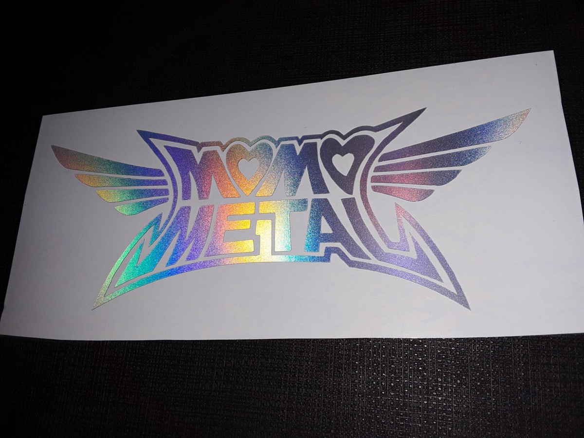 US盤BABYL サインカード付 MOMO-L ver. Momo Babymetal Logo Holo Foil Silver Sticker Vinyl Decal