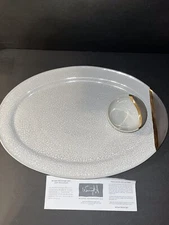 Michael Wainwright Raku Chip & Dip Gold Server Platter And Bowl Brand New In Box