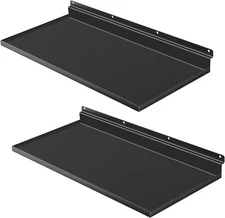 17X8 Inch Large Slatwall Shelves Set of 2, Metal Slat Wall Shelves Accessorie...