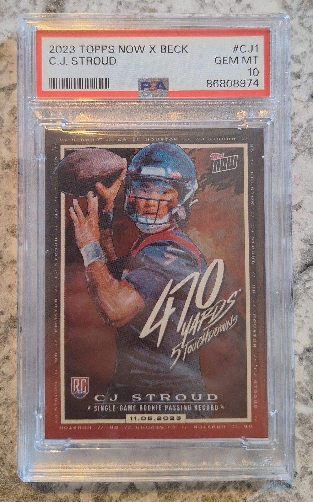 2023 Topps Now CJ Stroud #CJ1 by Tyson Beck- Rookie Passing Record PSA 10! (QTY)